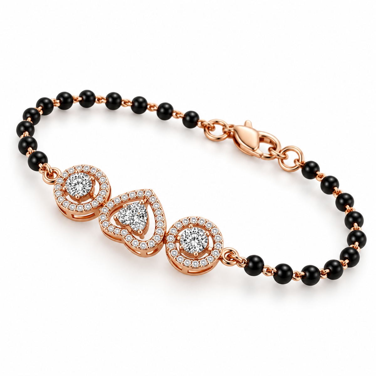 Pave Diamond Contemporary Bracelet for Women in 14KT Gold