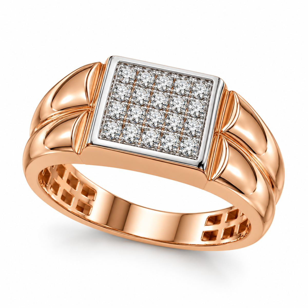 Diamond-Embellished Gold Party-Ready Ring for Men in 14KT Gold