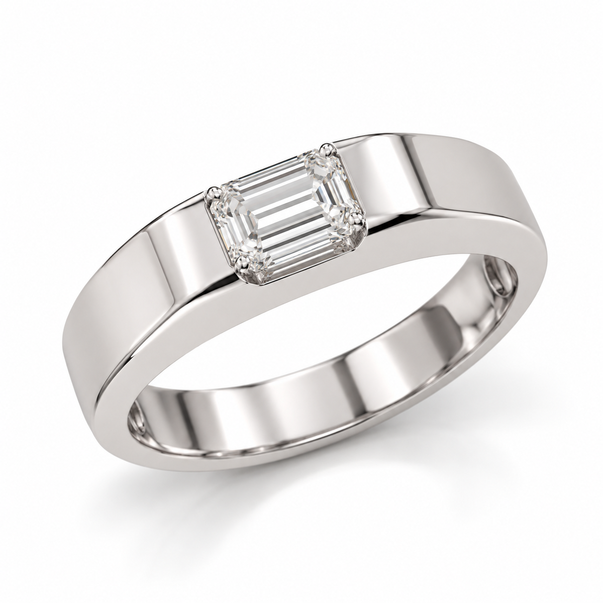 Lab Grown Diamond-Studded Gold Party-Ready Ring for Men in 14KT Gold