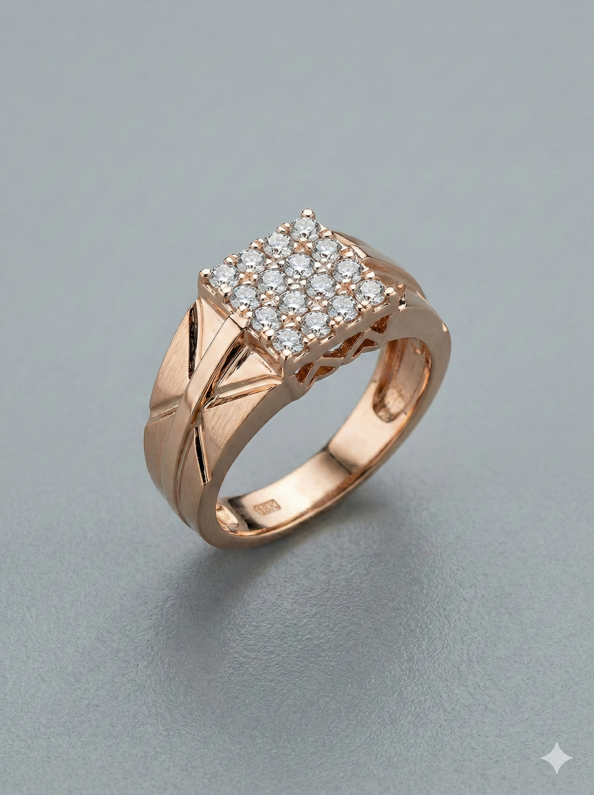The Geometric Brushed Men's Diamond Ring