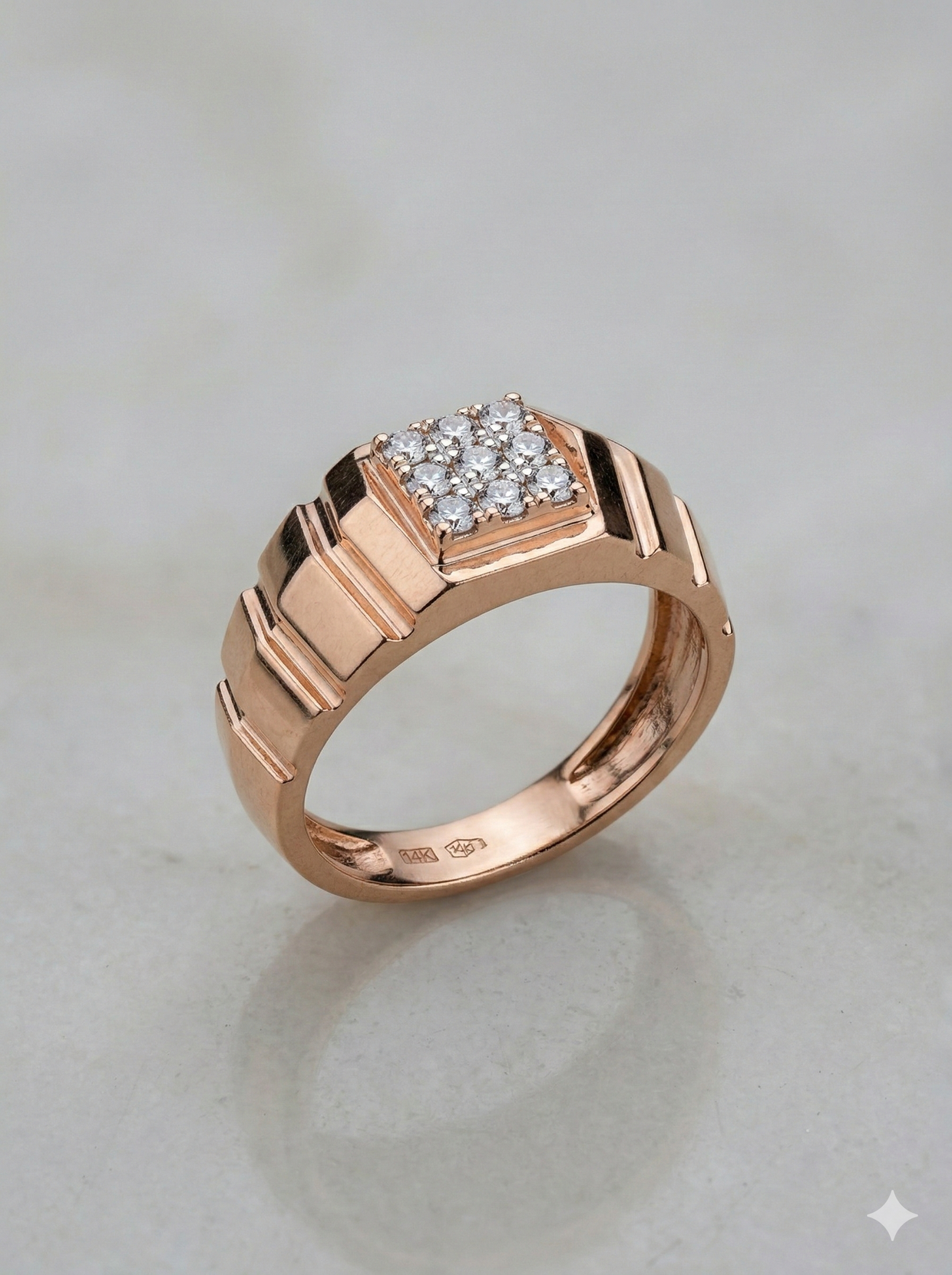 he Architectural Stepped Men's Diamond Ring