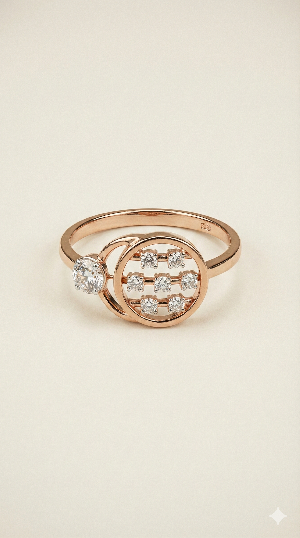The Modern Orbit Rose Gold Diamond Ring