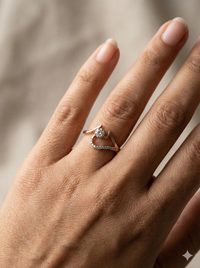 The Rose Gold Geometric Wave Diamond Ring
