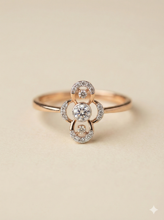 The Rose Gold Vertical Infinity Diamond Ring