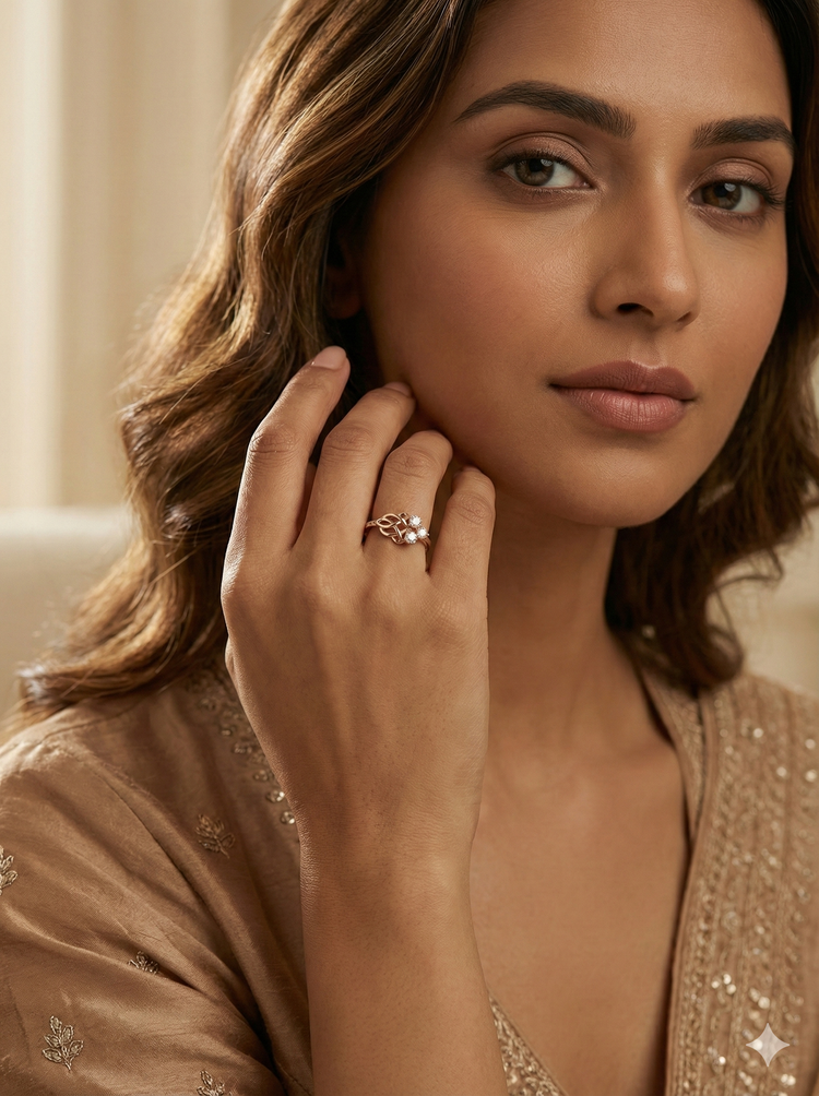 The Rose Gold Celtic Knot Trinity Diamond Ring