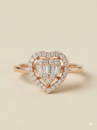 The Radiant Diamond Heart Cluster Ring