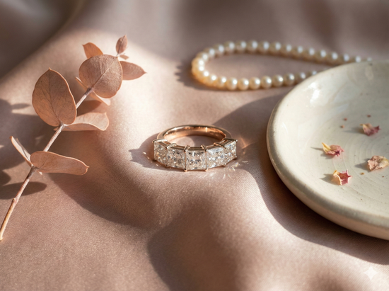 The Rose Gold Princess Cut Five-Stone Diamond Ring