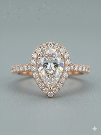 The Luminous Pear Diamond Halo Ring