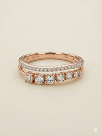 The Rose Gold Double Row Diamond Illusion Ring