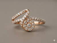 The Rose Gold Diamond Swirl Floral Ring