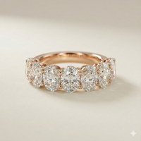 The Rose Gold Oval Cut Diamond Seven-Stone Band