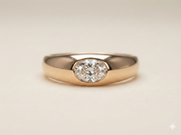 The Rose Gold Oval Diamond East-West Gypsy Ring