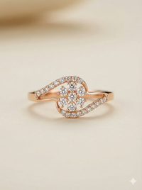 The Rose Gold Diamond Floral Swirl Bypass Ring