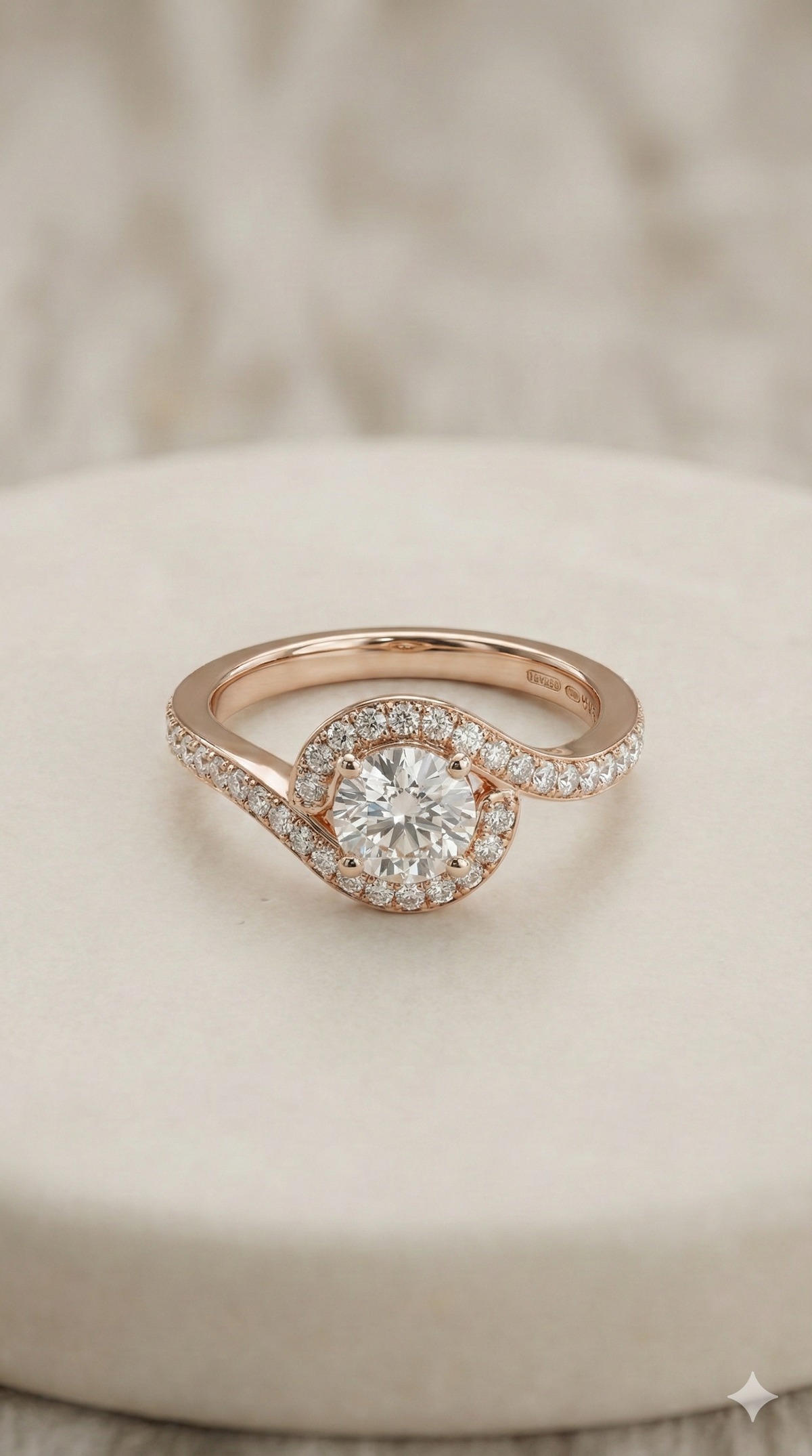The Eternal Swirl Diamond Halo Ring