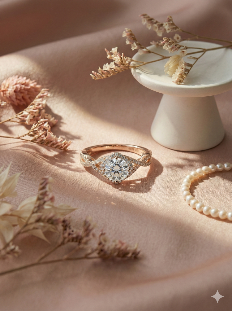 The Eternal Twist Diamond Halo Ring