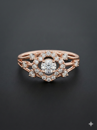 The Rose Gold Geometric Open-Work Diamond Ring