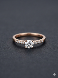 The Rose Gold Classic Pave Diamond Solitaire Ring