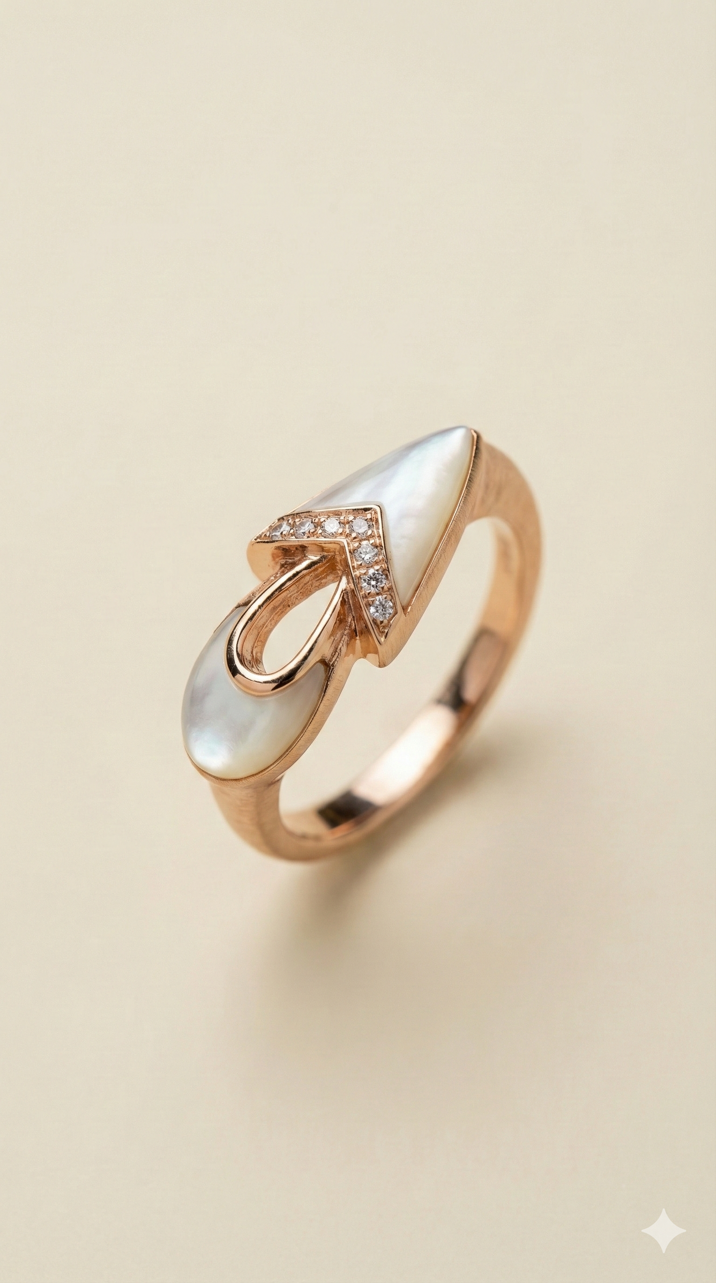 The Luminous Mother of Pearl Rose Gold Diamond Ring