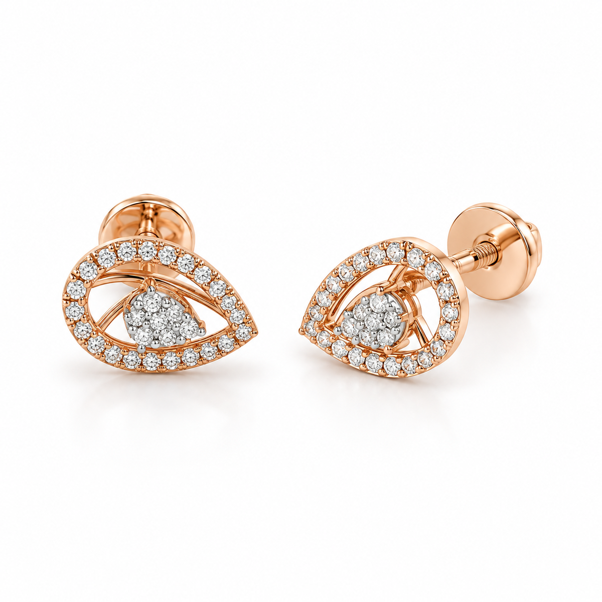 Gold & Diamond Everyday Stud Earrings for Women in 14KT Gold
