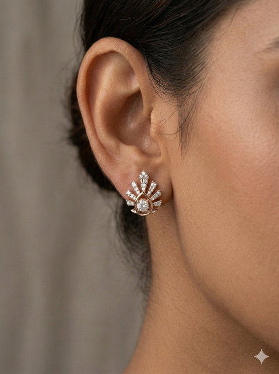 The Celestial Sunburst Diamond Studs