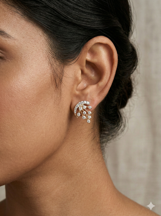 The Luminous Cascade Two-Tone Diamond Earrings