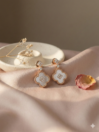 The Luminous Clover Mother of Pearl Drop Earrings
