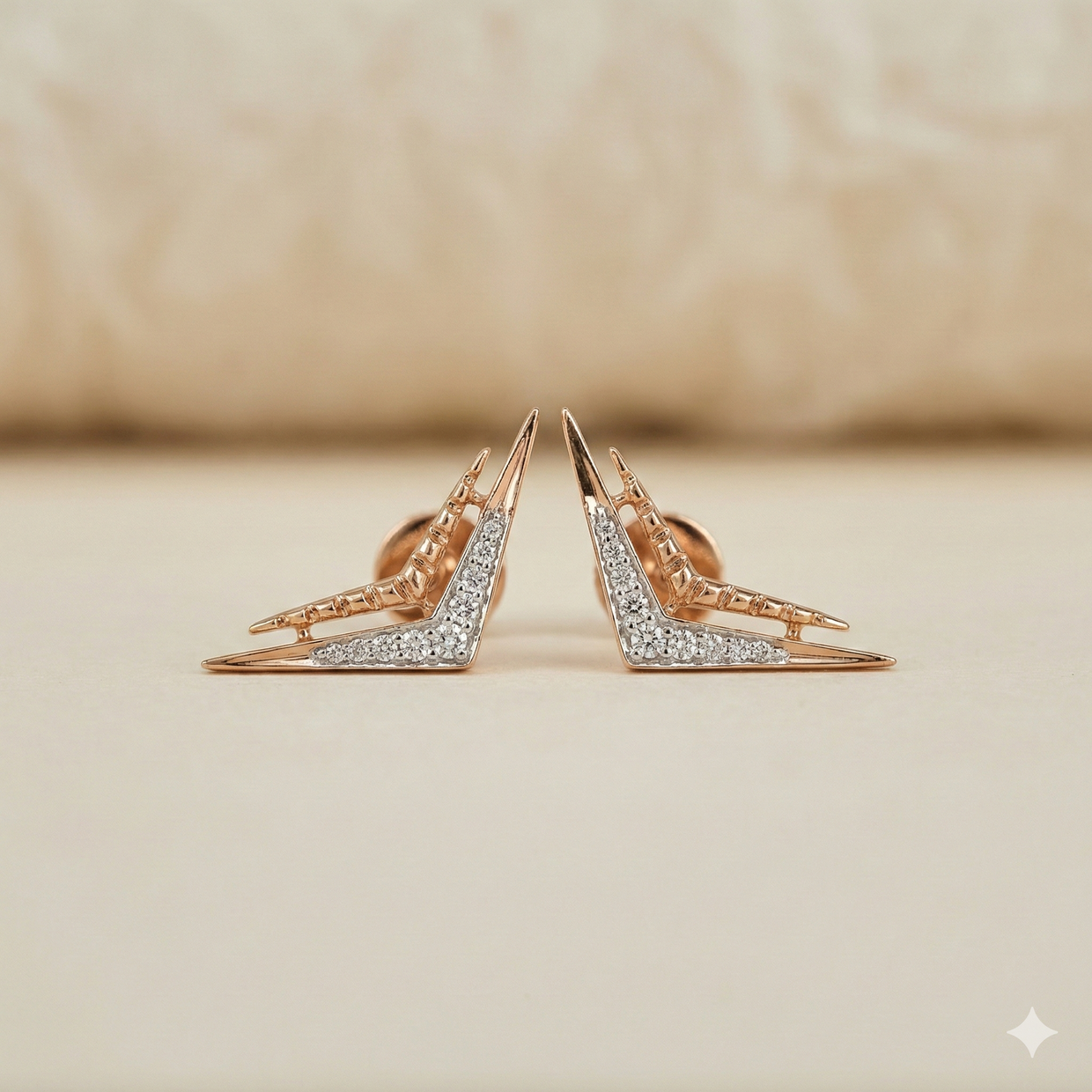 The Architectural Chevron Diamond Studs