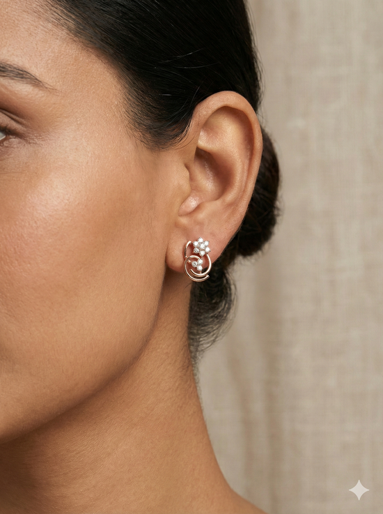 The Twirling Flora Rose Gold Diamond Tops