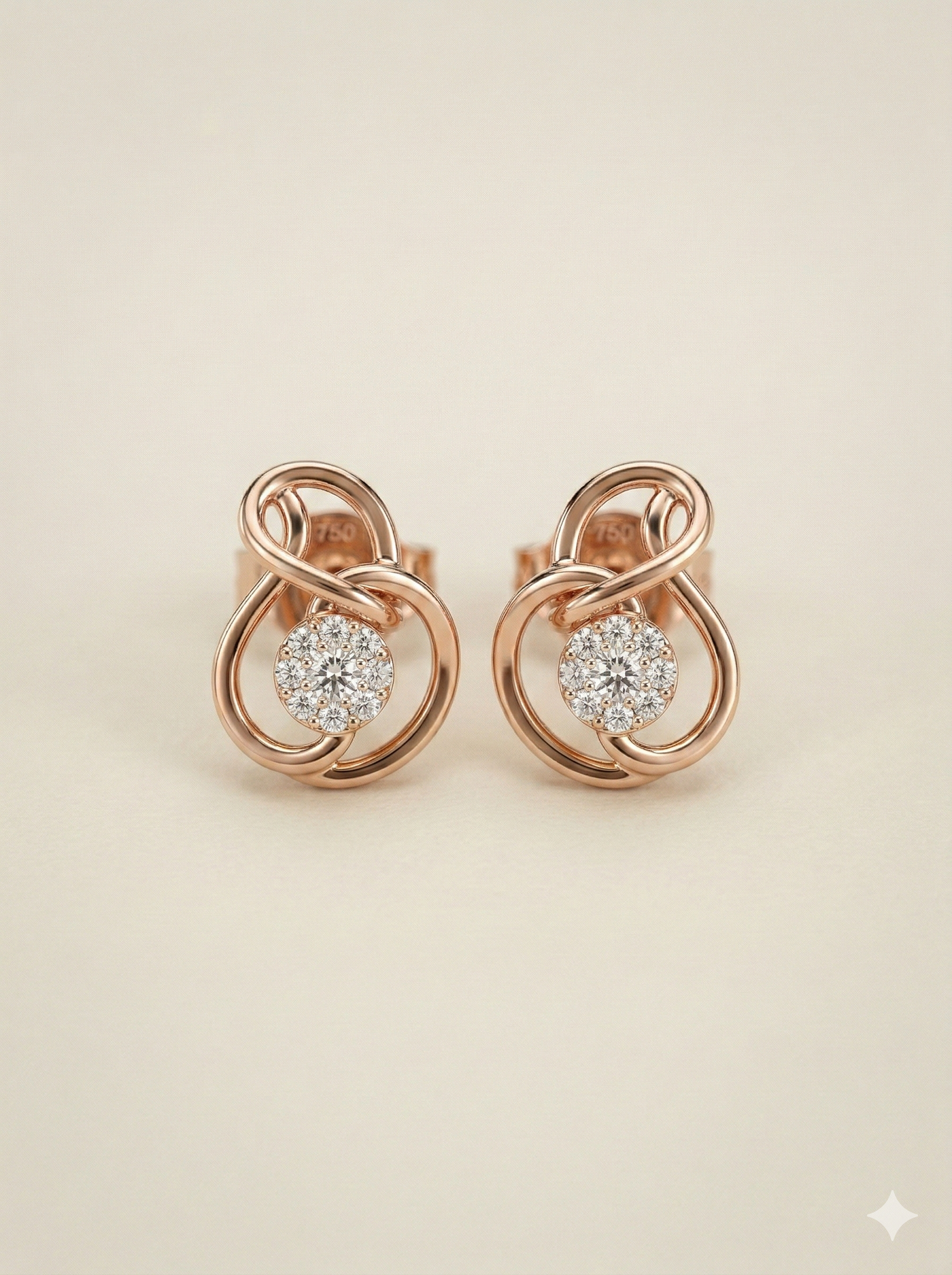 The Eternal Knot Diamond Stud Earrings