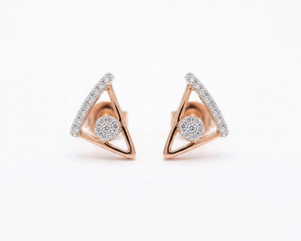 Sparkling Diamond Statement Stud Earrings for Women in 14KT Gold