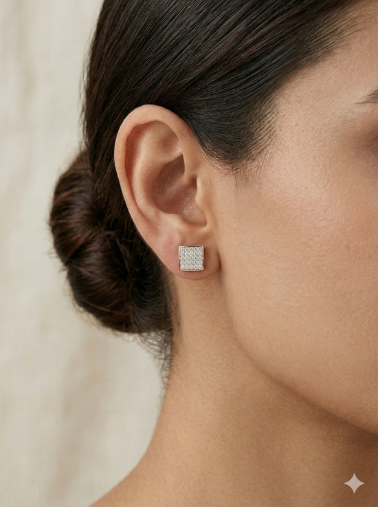 The Modern Pave Square Rose Gold Diamond Tops