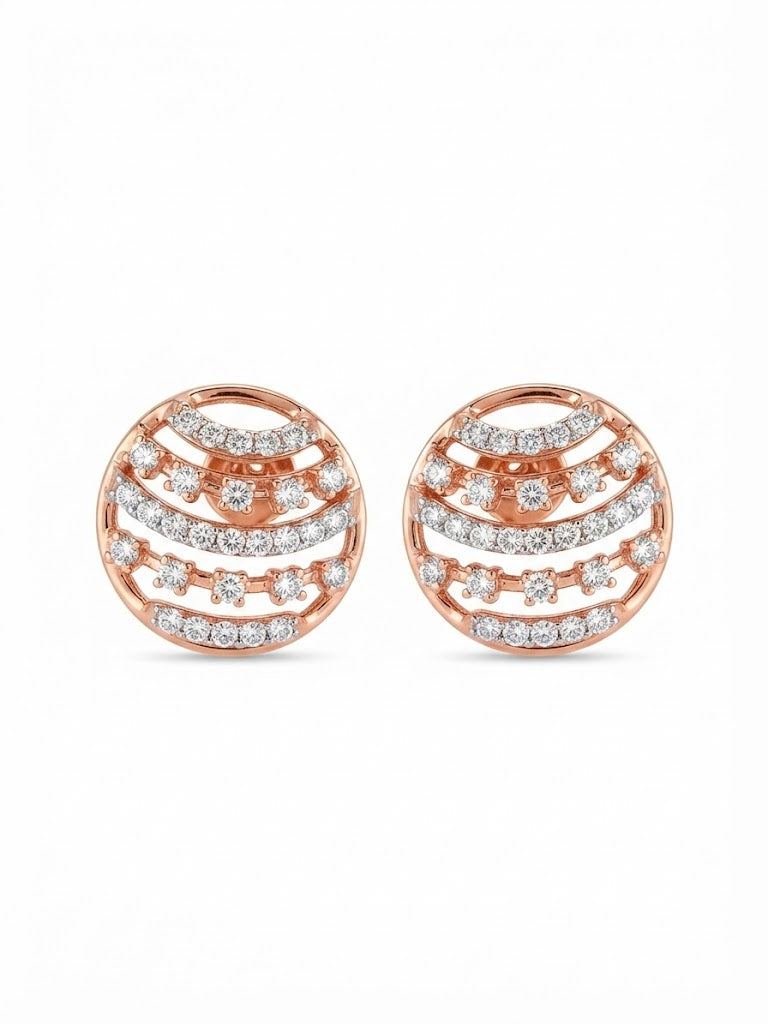 Diamond-Accented Gold Minimalist Stud Earrings for Women in 14KT Gold
