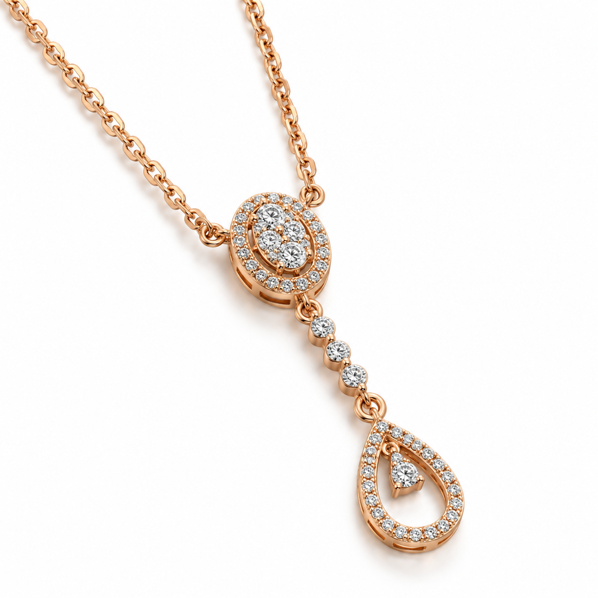 Diamond-Embellished Gold Cluster Chain for Women in 14KT Gold