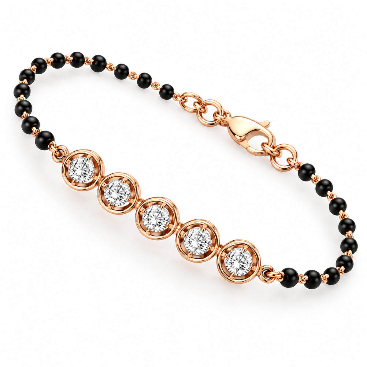 Sparkling Diamond Halo Bracelet for Women in 14KT Gold