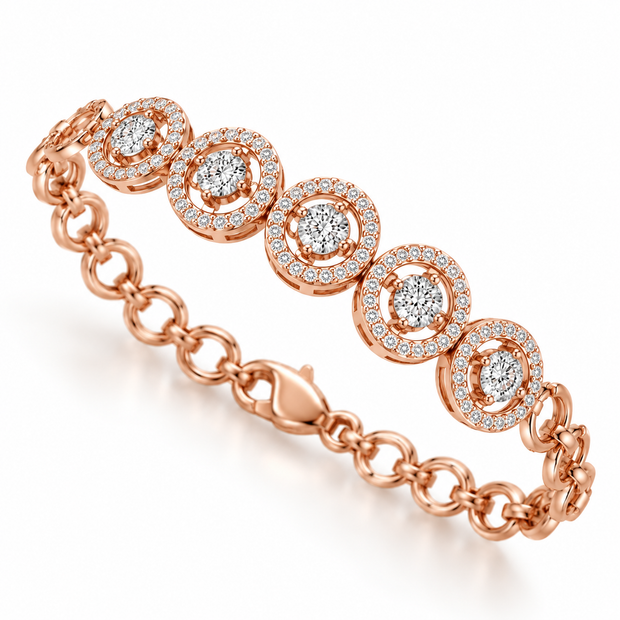 Diamond-Studded Gold Everyday Bracelet for Women in 14KT Gold