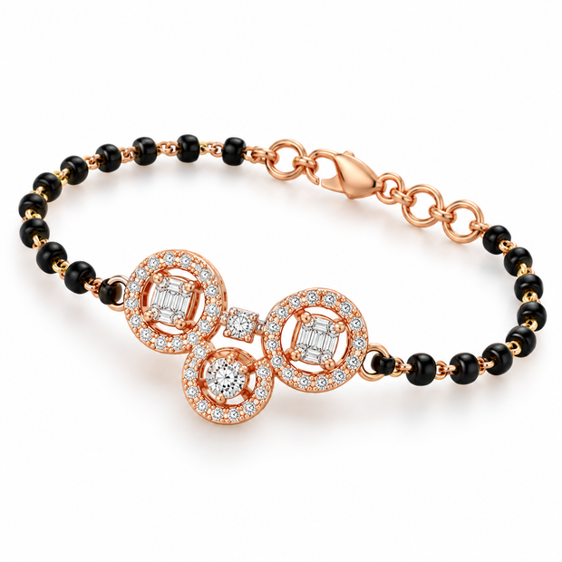 Diamond-Accented Gold Layered Bracelet for Women in 14KT Gold