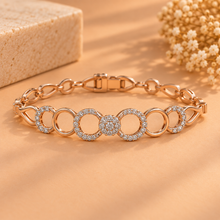 Diamond Halo Gold Minimalist Bracelet for Women in 14KT Gold