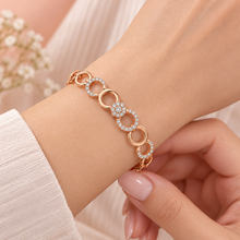 Diamond Halo Gold Minimalist Bracelet for Women in 14KT Gold