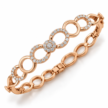 Diamond Halo Gold Minimalist Bracelet for Women in 14KT Gold