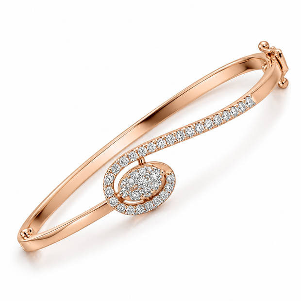 Gold & Diamond Layered Bracelet for Women in 14KT Gold