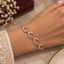 Gold & Diamond Halo Bracelet for Women in 14KT Gold