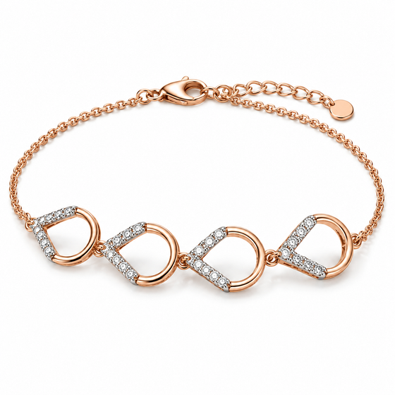 Gold & Diamond Halo Bracelet for Women in 14KT Gold