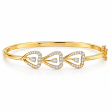 Diamond-Accented Gold Geometric Bracelet for Women in 14KT Gold
