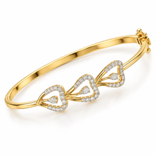 Diamond-Accented Gold Geometric Bracelet for Women in 14KT Gold