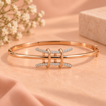 Diamond-Studded Gold Temple-Inspired Bracelet for Women in 14KT Gold