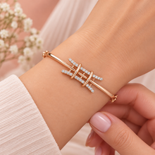 Diamond-Studded Gold Temple-Inspired Bracelet for Women in 14KT Gold