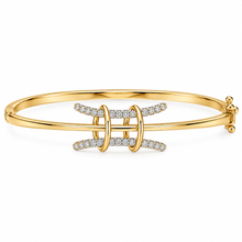 Diamond-Studded Gold Temple-Inspired Bracelet for Women in 14KT Gold