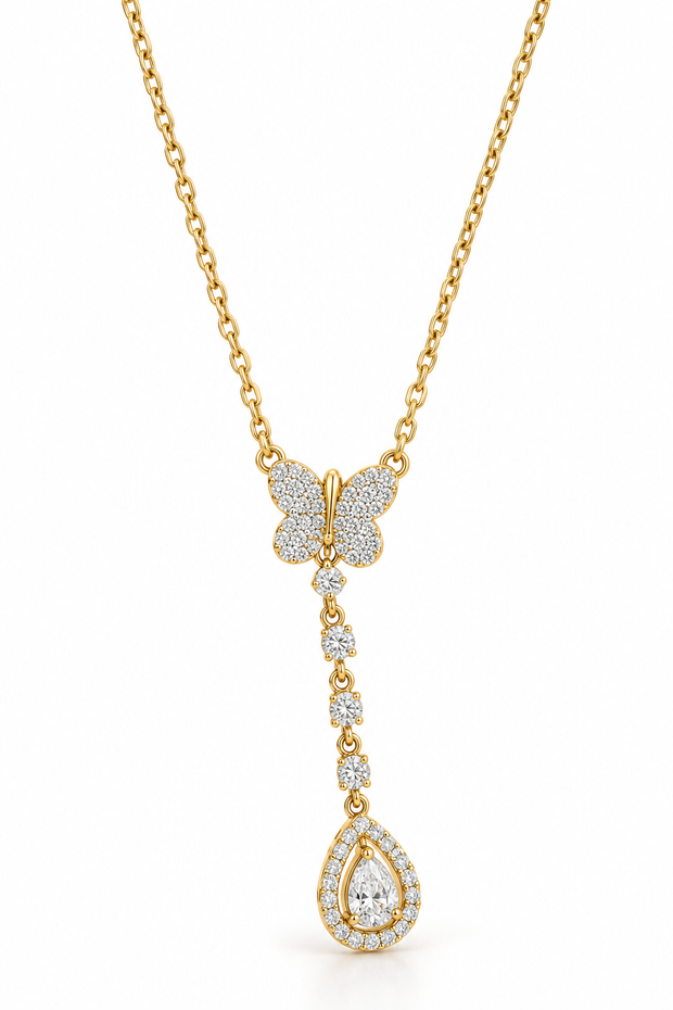 Solitaire Diamond Contemporary Chain for Women in 14KT Gold