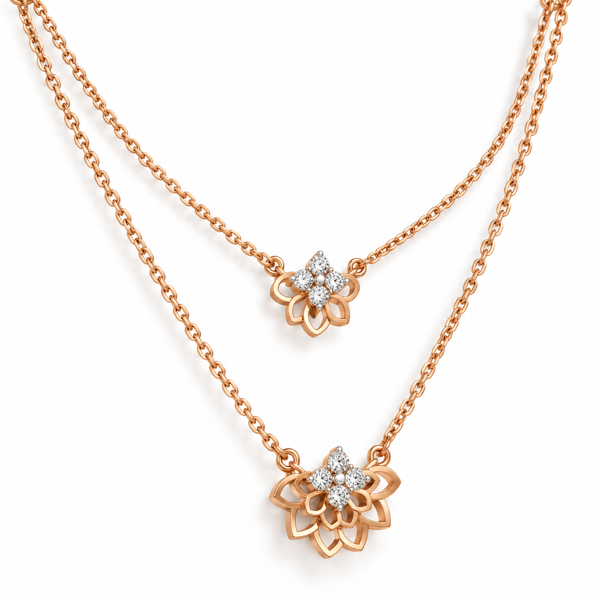 Solitaire Diamond Traditional Chain for Women in 14KT Gold