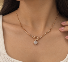 Diamond-Accented Gold Floral Chain for Women in 14KT Gold